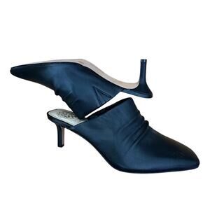 VINCE CAMUTO x VC "Ovina" Black Leather Square Toe Mule | Size 8M/38 1/2